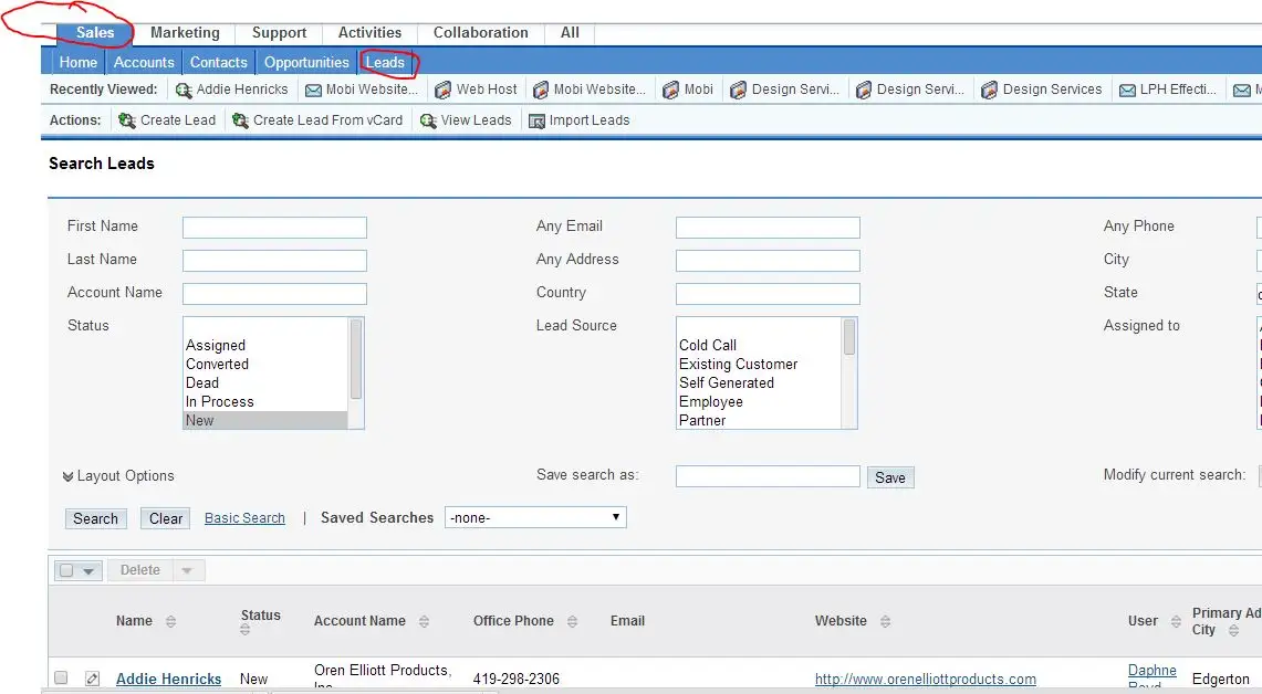 SuiteCRM screenshot: SuiteCRM Quick Start Guide for New Sales Team Members