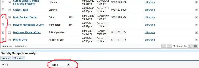 SuiteCRM screenshot: Working with Groups — step 14