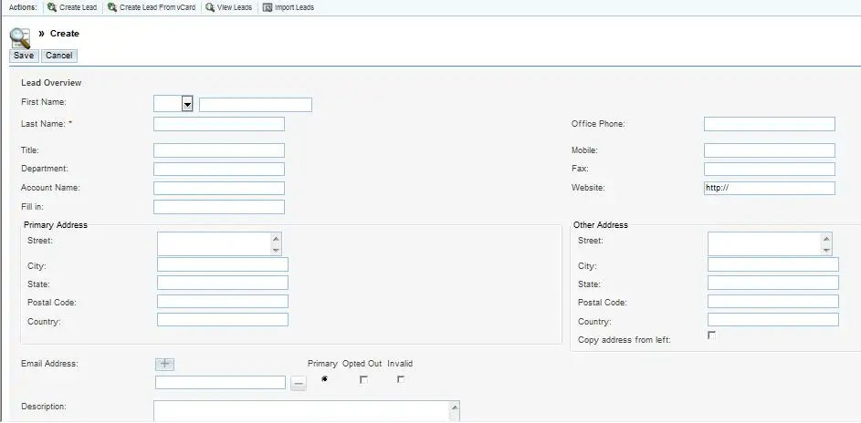 SuiteCRM screenshot: How to Add a New Lead — step 2